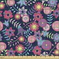 thumbnail image 2 of Ambesonne Botanical Fabric by the Yard Upholstery, Various Abstract Flowers, 10 Yards, Multicolor, 2 of 5
