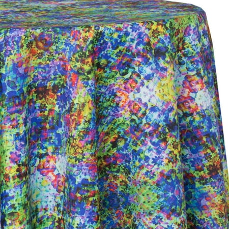 

Ultimate Textile Rainbow Floral 96-Inch Round Patterned Tablecloth