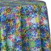 Ultimate Textile Rainbow Floral 96-Inch Round Patterned Tablecloth