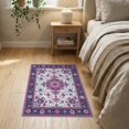thumbnail image 3 of ODIKA Medallion Oriental Maximalist With Ornate Floral Scroll Border Stain Resistant Thin Throw for Entryway, Kitchen, Laundry Room, 3 of 7