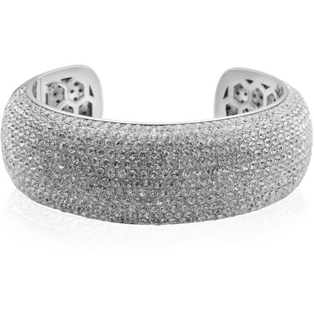 Bright White Plated Brass Crystal Fashion Bangle