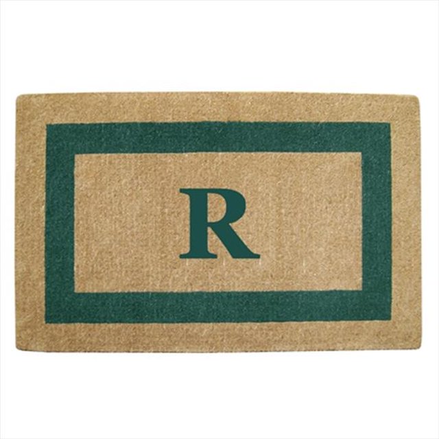 Nedia Home 02086R Single Picture - Green Frame 30 x 48 In. Heavy Duty Coir Doormat - Monogrammed R