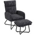 thumbnail image 1 of HOMCOM Chaise d'appoint moderne avec fauteuil ottoman, gris foncé, 1 of 10
