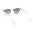 thumbnail image 4 of Womens Oversized Gothic Beveled Squared Flat Top Cat Eye Sunglasses White - Smoke, 4 of 4