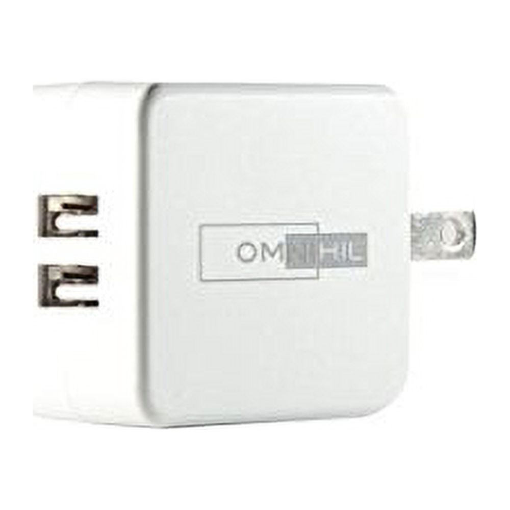 OMNIHIL 2-Port Wall Charger with (32FT) 2.0 High Speed USB Cable for Sony SRSX2 Ultra-Portable NFC Bluetooth Wireless Speaker (White) with (32FT) Speakerphone - WHITE - image 2 of 3