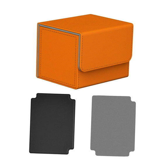 Caja de baraja de cartas, colección de pasatiempos de dados de cartas TCG, puede contener más de 100 tarjetas de organización Naranja