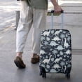 thumbnail image 3 of DarkBlue Dinosaurs Palm Trees Pattern Luggage Cover Fashion Suitcase Cover Baggage Covers Fit 25-28 Inch Luggage (Go Travel), 3 of 5