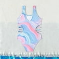 thumbnail image 4 of NIEWTR Girls' One Piece Swimsuit Rash Guard Long Torso Bathing Suit UPF 50 Plus Sun Protective Swimwear（Blue,13-14 Years), 4 of 7