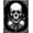 Black White, Pattern 1, variant on ODIKA Gothic Ghost Horror Skull Vintage Distressed Border Scroll Motif for Home Office, Gaming Room, Under Desk, Non-Slip Chair-Friendly