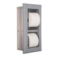 thumbnail image 2 of Boreas Recessed Solid Wood Double Toilet Paper Holder 7 x 14.5 - Primed Gray, 2 of 5