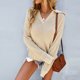 thumbnail image 1 of Pntutb - Jersey de manga larga con cuello en V para mujer a la moda Pntutb Pntutb-3157, 1 of 8