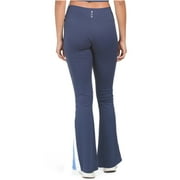 WILO Women's High Rise Split Hem Leggings Active Flare Pants-Blue / M