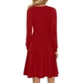 thumbnail image 5 of Fantaslook Long Sleeve Dresses for Women V Neck Casual Fall Dress Button Floral Midi Dresses with Pockets, 5 of 9