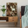 thumbnail image 5 of Romantic White Horse Canvas Art, Floral Pastel Fantasy Print, Gold Accent Boho Home Wall Decor, 5 of 8