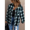 thumbnail image 3 of ABPHQTO Chaqueta de cuadros de mujer verde con bolsillos y botones, 3 of 5