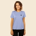 thumbnail image 3 of Dalix Butterfly Embroidered Cotton Relaxed Fit Short Sleeve Crewneck Tee Shirt Women in Lavender Blue L Large, 3 of 5