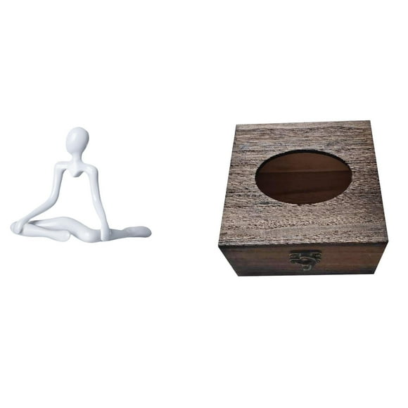 Figura de escritorio,Escultura abstracta de pensador para decoración de oficina y hogar.,Figura decorativa de escritorio,decoración minimalista para el hogar,Estuche para pañuelos de