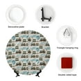thumbnail image 4 of Bingfone Transport Train Print Bone China Dinner Decorative Plates,Handmade Ceramic Dinner Plate with Stand for Home Club-7in, 4 of 6