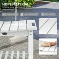 thumbnail image 3 of Outsunny Shower Bench, HDPE Shower Stool with Handle, Storage Shelf for Indoor Outdoor, White, 3 of 9