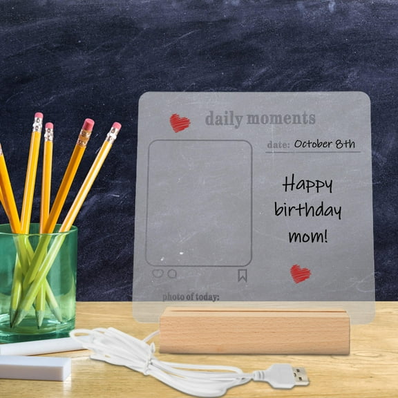 YSNOOWE 1Pack Led Memo Board with Base for General Users in Assorted Color Led Bulletin Board