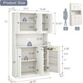 71" Tall Kitchen Pantry Storage with Microwave Stand & Door