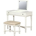thumbnail image 2 of Linon Cyndi Vanity Set with Mirror and Bench, White, 17.5 inch Seat Height, 2 of 4
