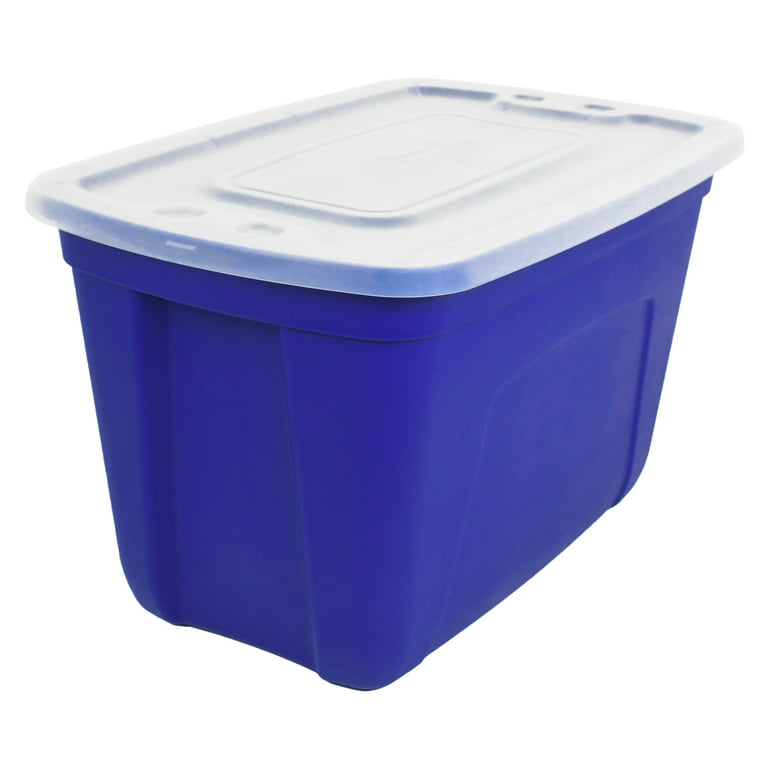 SIMPLYKLEEN 18-Gallon Reusable Stacking Plastic Storage Containers with  Lids, Blue (Pack of 4),Holiday Organizer, Stackable Bins, Nestable  Organizer