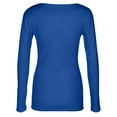thumbnail image 4 of TINZ Womens Long Sleeve Neck Ribbed Knit Fitted Casual Tops Tee Slim Basic Shirts Athletic Tops for Women Loose Fit Women Compression Shirts Long Sleeve Compression Long Sleeve Women, 4 of 4