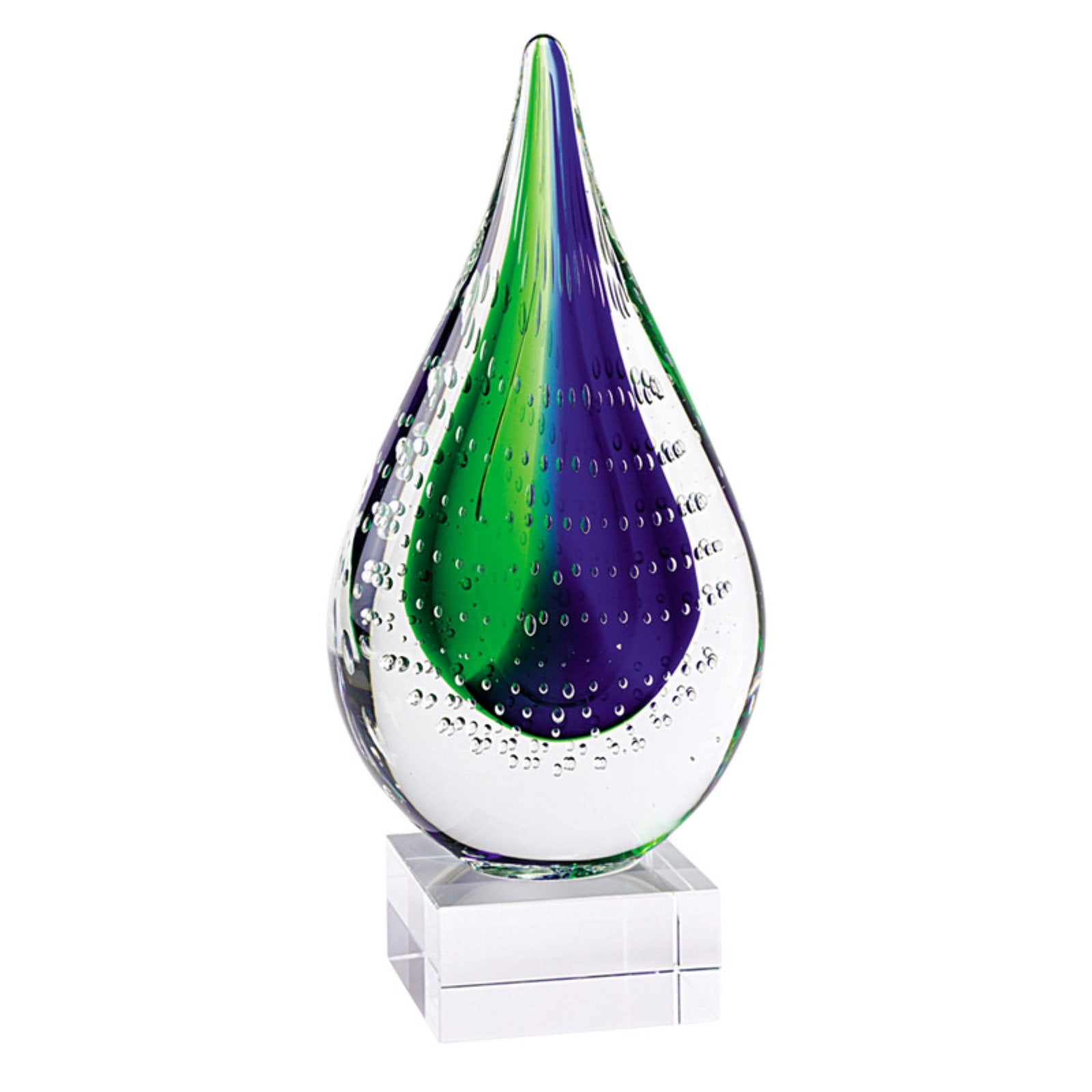 Murano Style Mouth Blown Teardrop Centerpiece On Crystal Base H12 Walmart Com Walmart Com