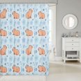 thumbnail image 2 of Manfei Kawaii Capybara Animal Shower Curtain 72Wx72L, Spring Blossoms Flower Shower Curtain 72Wx72L, Blue, 2 of 5