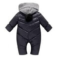 thumbnail image 4 of Baby Down Jacket Snow Zipped Jumpsuit Pompom Hooded Newborn Boys Girls Snowsuit, 4 of 8