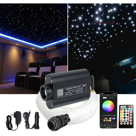 

Bluetooth 16W Rgbw Starlight Overhead Light App/Remote Music Mode Led Fiber Optic Light Starlight Overhead Light Kit for Car Home Ceiling Decoration Hybrid 360Pcs (0.03In+0.04In+0.06In) 9.8Ft