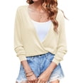 thumbnail image 5 of Womens Sheer Tie Knot Bolero Cardigan Summer Long Sleeve Lightweight Open Front Cover Up Crop Tops, 5 of 7