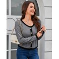 thumbnail image 5 of Yesfashion Women's Knit Cardigan Crewneck  Metal Button Long Sleeve Lightweight Sweater Cardigans, 5 of 8