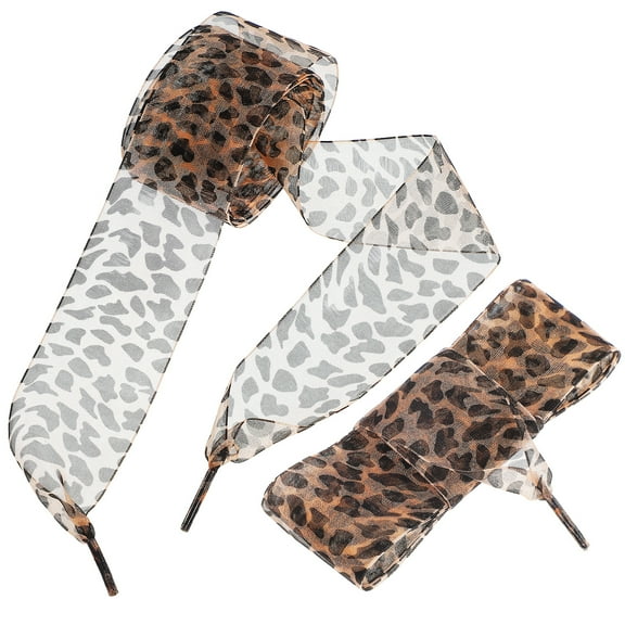 Ribbon Shoelaces Leopard Shoestrings For Sneakers Decors Replace Sports Polyester 2 Pcs