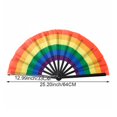 thumbnail image 2 of Vjnyvs Rainbow Folding Fans Colorful Hand Fans Party Decoration LGBT Summer Rave Fan Easy Open Portable Cooling Hand Fan for Halloween Parade, 2 of 7