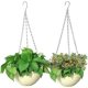 thumbnail image 1 of Macetas colgantes de 2 piezas, macetas, plantas colgantes, macetas para exteriores, balcón, jardín interior y exterior, macetas colgantes, gris claro (h, 1 of 5