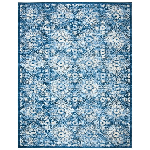 SAFAVIEH Martha Stewart Nazca Floral Area Rug, Navy/Creme, 9' x 12'