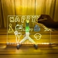 thumbnail image 3 of Acrylic Dry Erase Board with Light 7.9 X 7.9” Light up Dry Erase Board with Stand as a Glow Memo LED Letter Message Board led Note Board White Board with 7 Color Pen for Office School Home, 3 of 14