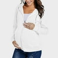 thumbnail image 2 of Akafmk Womens Long Sleeve Maternity Tops,Women's Maternity Casual Solid Color Zipper Front Long Sleeve Jacket Style Loose Stretchy Pregnancy Tops, 2 of 4