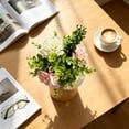 thumbnail image 2 of Artificial Flowers in Vase Centerpieces Coffee Table Decor, Silk Flower Arrangements for Home Decor Indoor Fake Flower Bouquet for Bathroom Dining Room Kitchen Wedding, 2 of 7