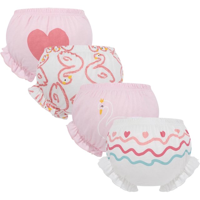 Pantalones de entrenamiento AUBIG para bebés y niñas Bloomers algodón 4 unidades