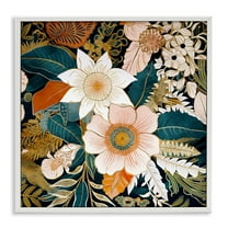 Stupell Industries Eclectic Floral Pattern Botanical & Floral Painting White Framed Art Print Wall Art, 24 x 24