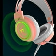 thumbnail image 3 of Auriculares Gaming Hugo con Micrófono Cancelación de Ruido Rosa USB, 3 of 9