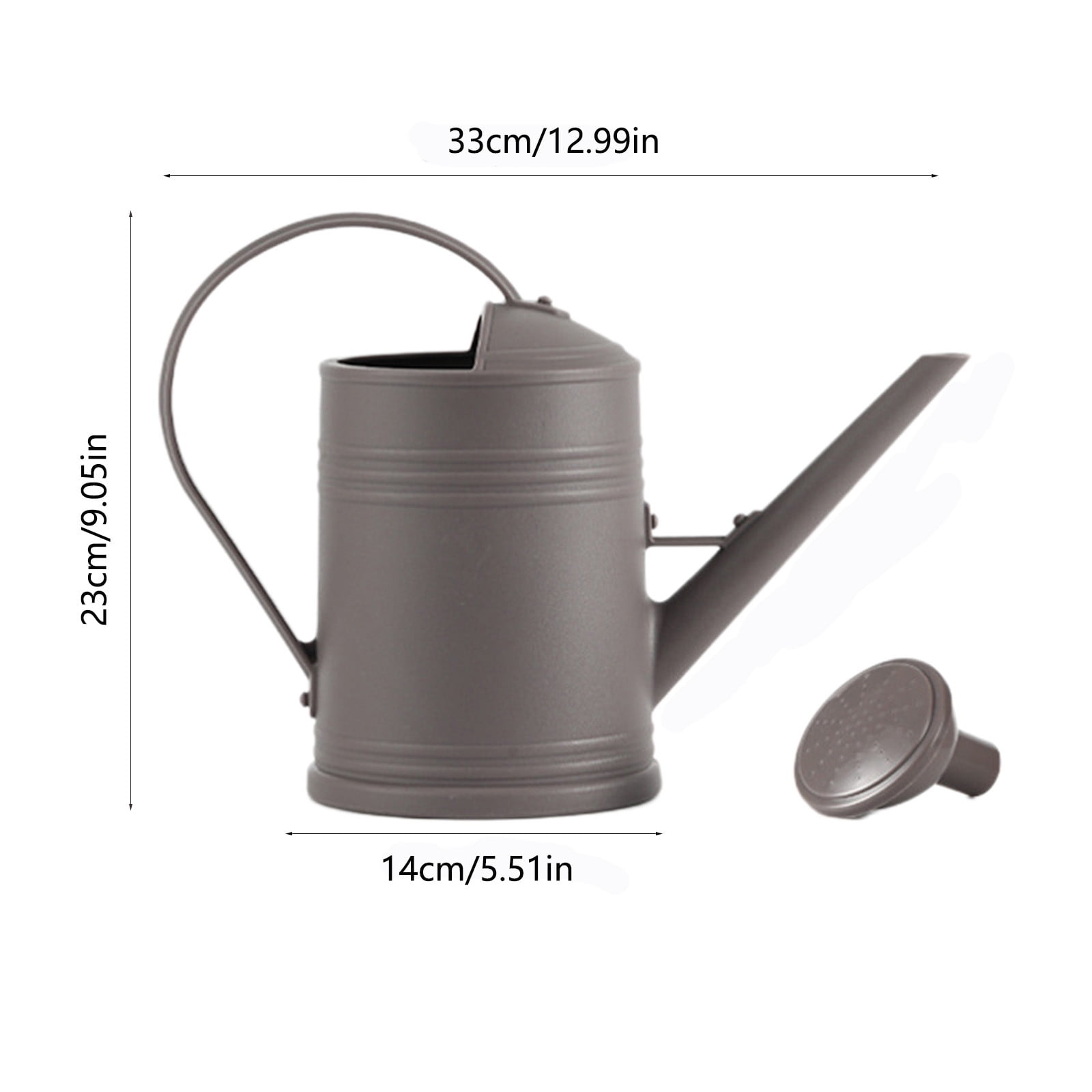 JoyHoop Durable 2L Watering Can with Long Spout, Lightweight Plastic for Indoor Plants and Gardening, Gray