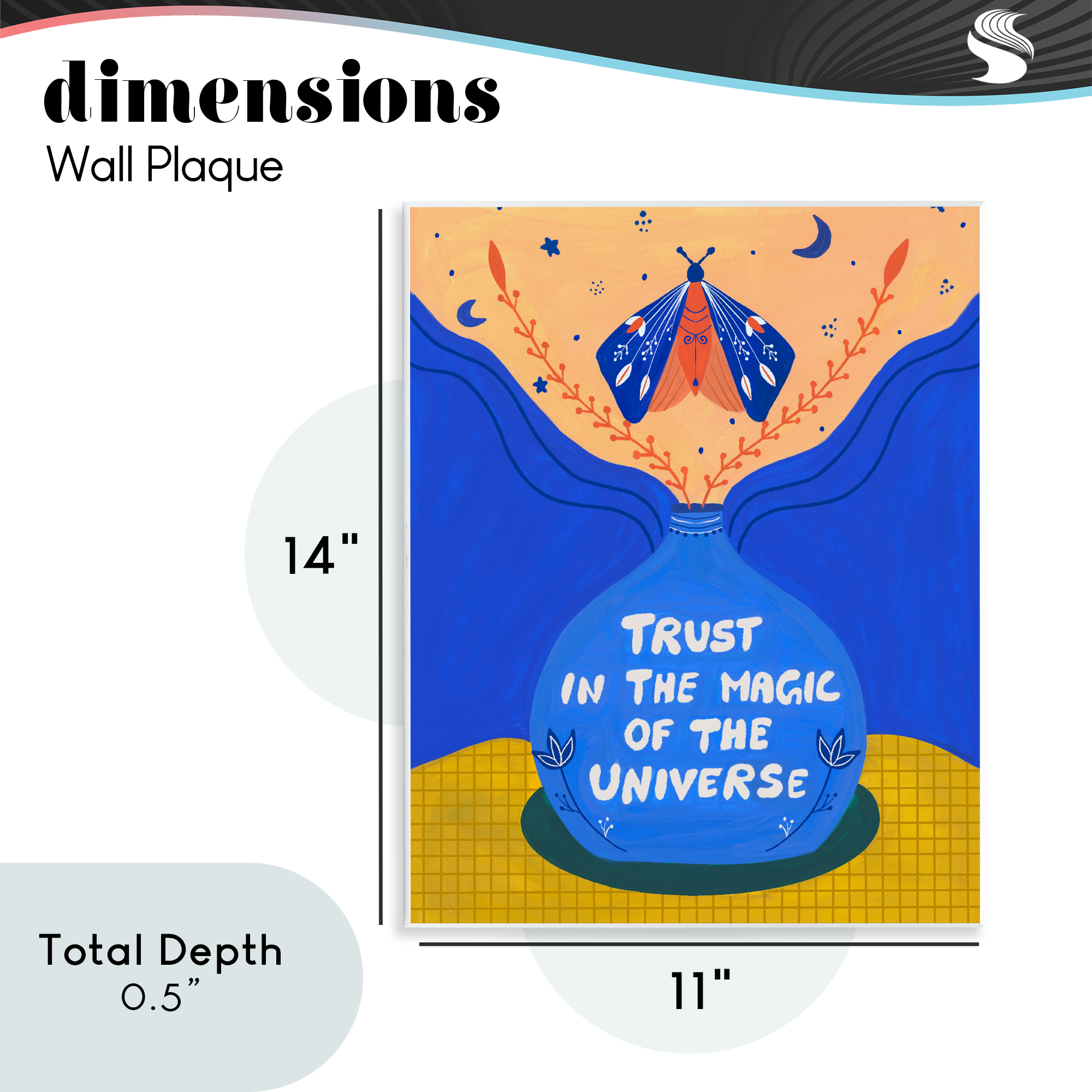 Trust In Magic Of Universe Wall Plaque Art, design by Nabeela Rumi