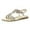 Gold, variant on Women Sandals & Floral Decor Elastic Ankle Strap Low Heel Bohemian Beach Sandals ,Us Size:6.5