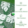 thumbnail image 4 of Hasoo 9' x 18' Green & White Outdoor Rug Plastic Straw Rug Bohemia Carpet Waterproof PP Tube Woven Portable Mat for Patio Decor, Balcony, Picnic, 4 of 7