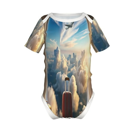

Yiaed Sunset Airplane Travel View Print Infant Climbing Short Sleeve Onesie One-Piece Baby Bodysuit Clothes 0-12 Months -12 Months