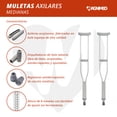 thumbnail image 4 of Muletas Medianas de Aluminio Magnimed OA6925M Soportan hasta 90kg Axilares acojinados regatones antiderrapantes, 4 of 8